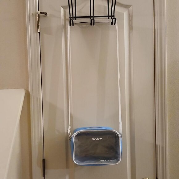 Retro Y2K Clear, Blue, and White Sony Sports Pack Camera Bag w Adjustable Strap - Picture 8 of 8